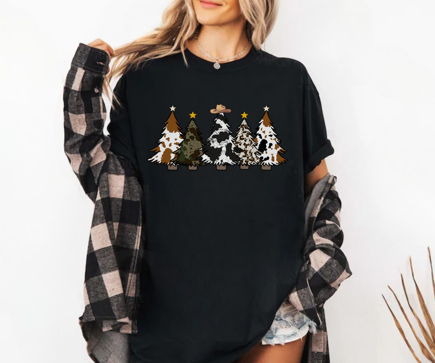 Cowhide Christmas Tree Tee