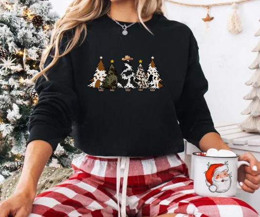 Cowhide Christmas Tree Sweatshirt