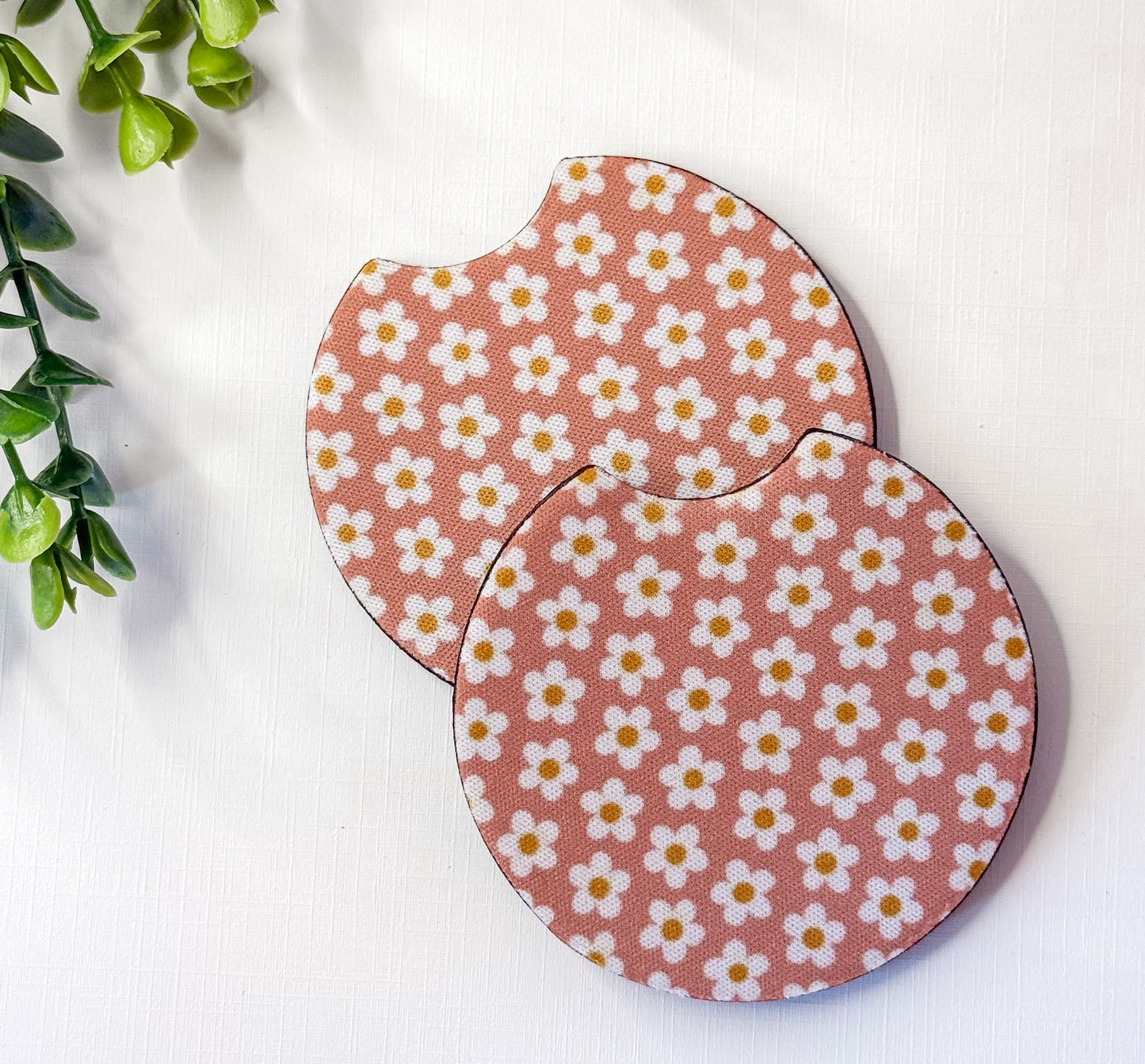 Coppered Daisy Car Coasters