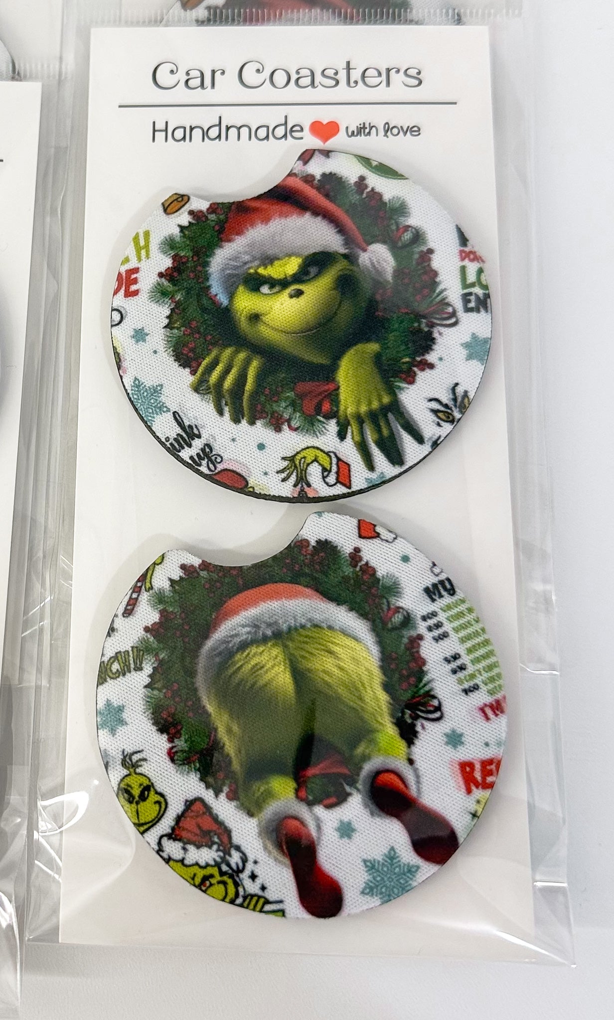 Grinchy Car Coasters