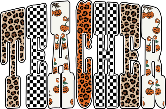 Distressed Halloween Teacher DTF Transfer