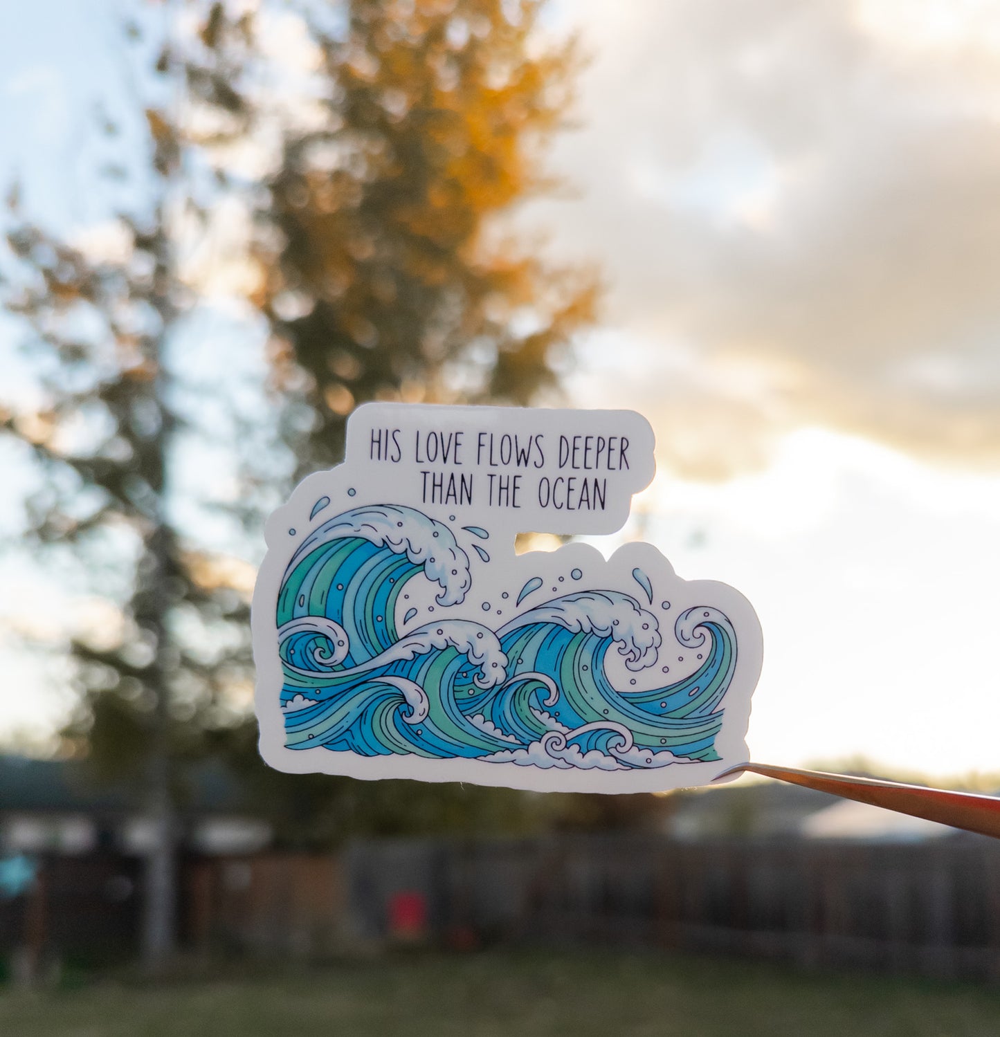 His Love Flows Sticker