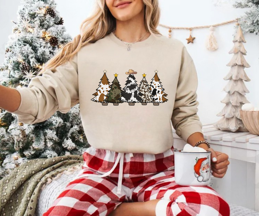 Cowhide Christmas Tree Crew