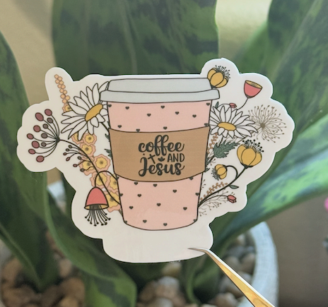 Coffee and Jesus Sticker