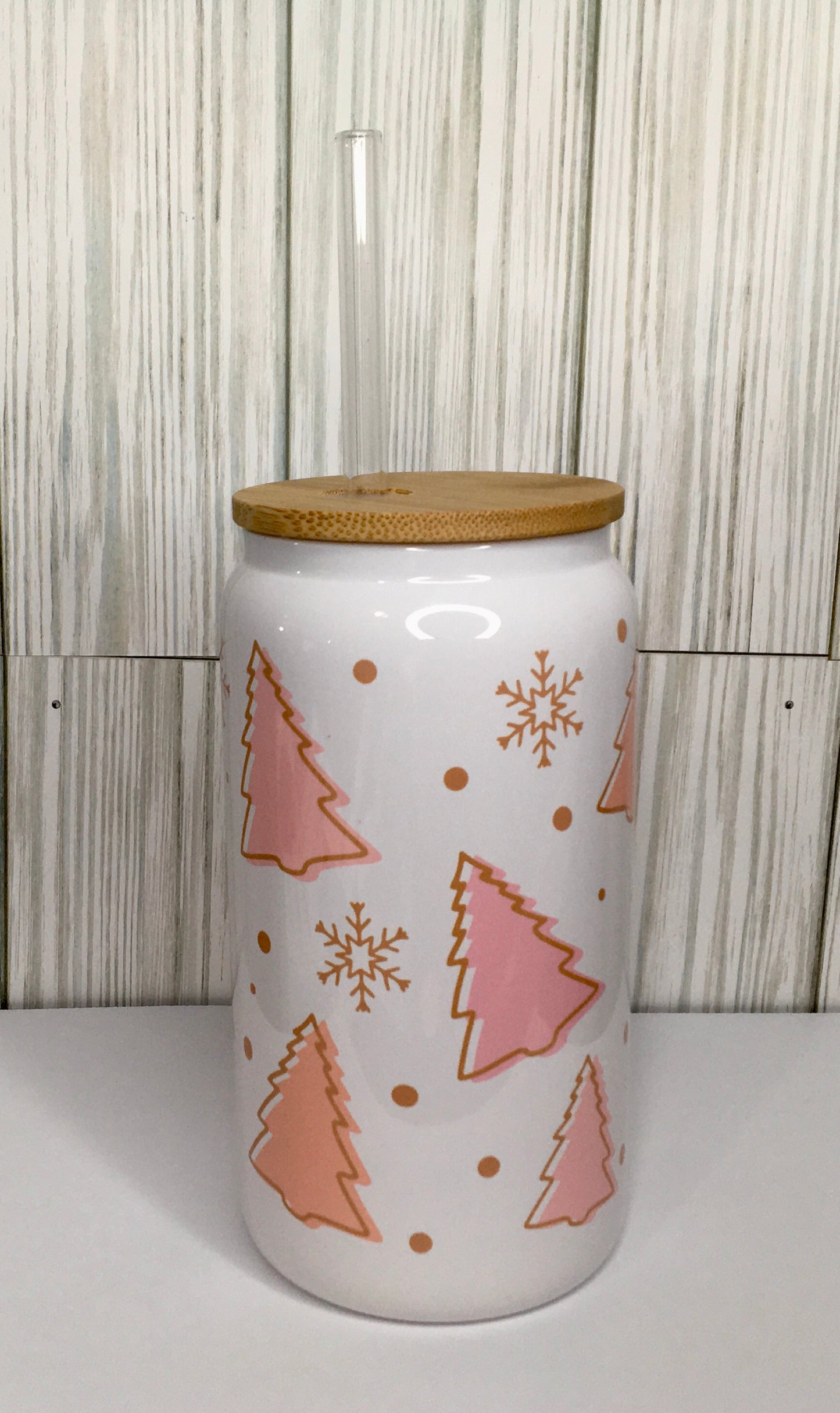 Pink Christmas Tree Glass