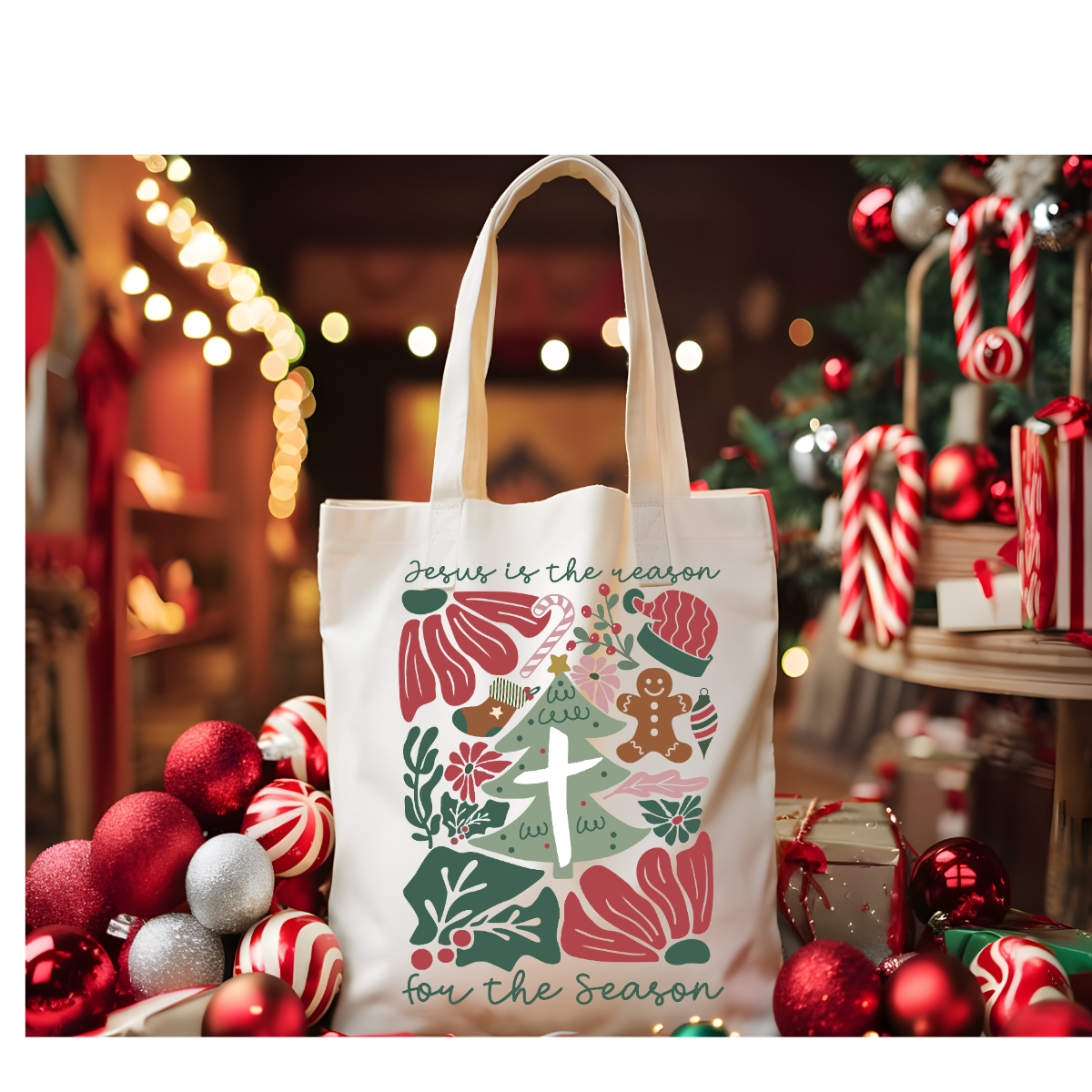 Jesus is The Reason For The Season Tote