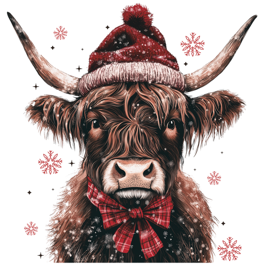 Highland Christmas Cow DTF