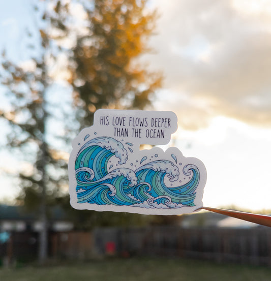 His Love Flows Sticker