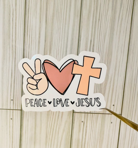 Peace Love Jesus Sticker